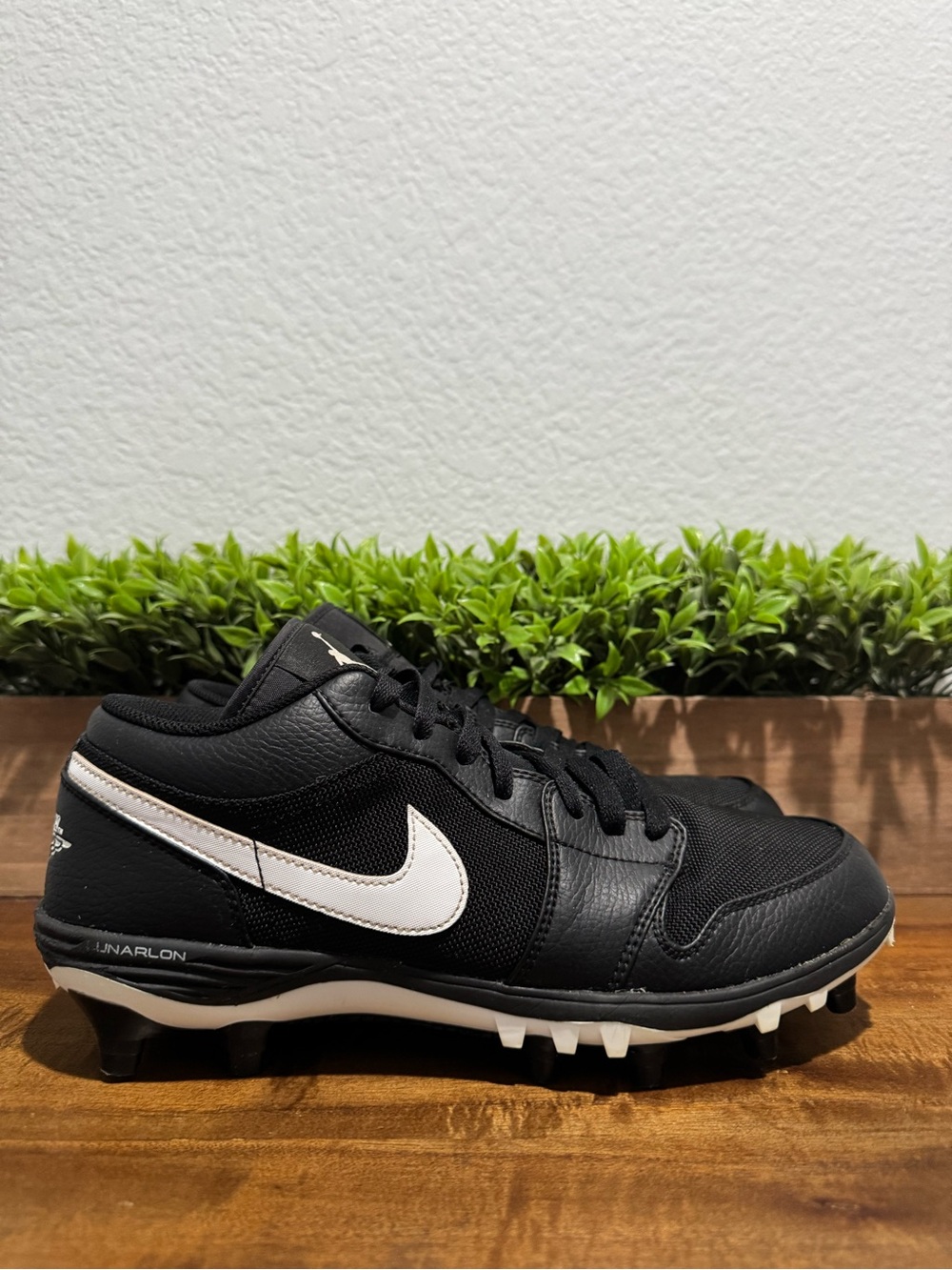 Nike Air Jordan 1 Low TD Football Cleats Black White AV5292-001 Mens Size 9